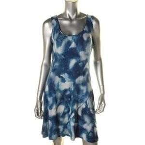 CALVIN KLEIN NEW Blue Jersey Sleeveless Knee-Length Casual Dress 4 $99